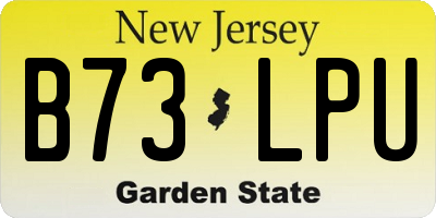 NJ license plate B73LPU