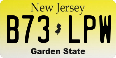 NJ license plate B73LPW