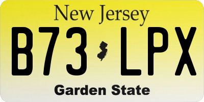 NJ license plate B73LPX