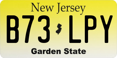 NJ license plate B73LPY