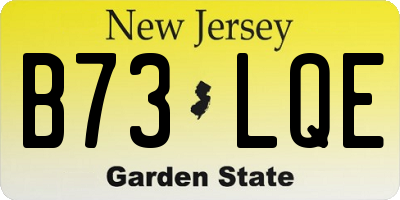 NJ license plate B73LQE