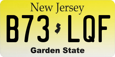 NJ license plate B73LQF