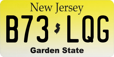 NJ license plate B73LQG