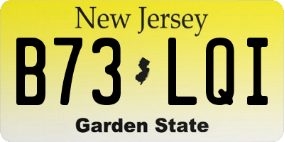 NJ license plate B73LQI