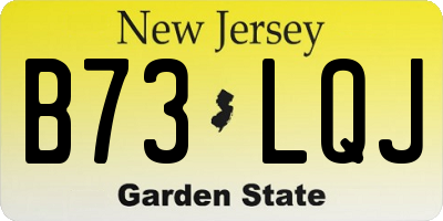 NJ license plate B73LQJ