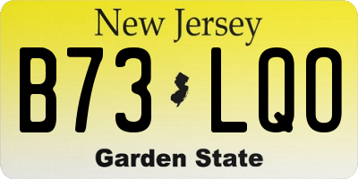 NJ license plate B73LQO