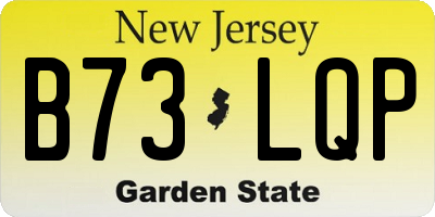 NJ license plate B73LQP