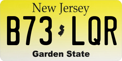 NJ license plate B73LQR