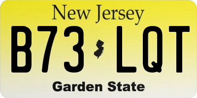 NJ license plate B73LQT
