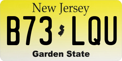 NJ license plate B73LQU