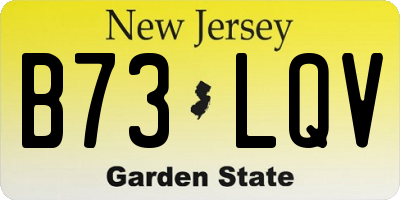 NJ license plate B73LQV