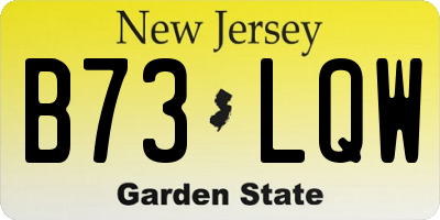 NJ license plate B73LQW