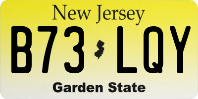 NJ license plate B73LQY