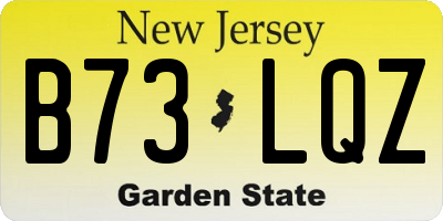 NJ license plate B73LQZ