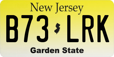 NJ license plate B73LRK