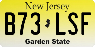 NJ license plate B73LSF