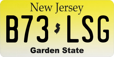 NJ license plate B73LSG