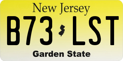 NJ license plate B73LST