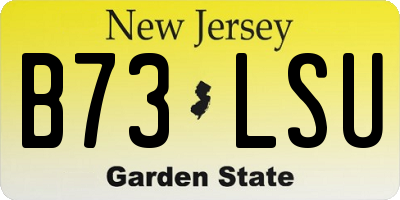 NJ license plate B73LSU