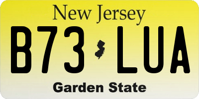 NJ license plate B73LUA