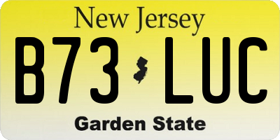 NJ license plate B73LUC