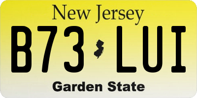 NJ license plate B73LUI