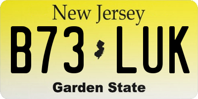 NJ license plate B73LUK