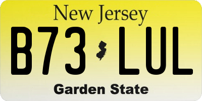 NJ license plate B73LUL