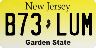 NJ license plate B73LUM