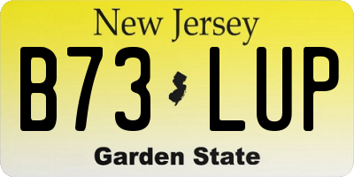 NJ license plate B73LUP
