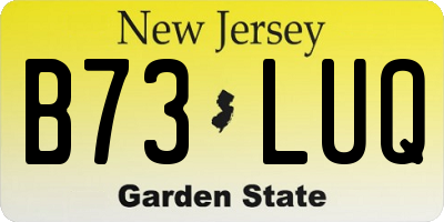 NJ license plate B73LUQ