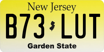 NJ license plate B73LUT