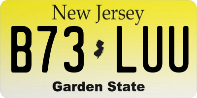NJ license plate B73LUU
