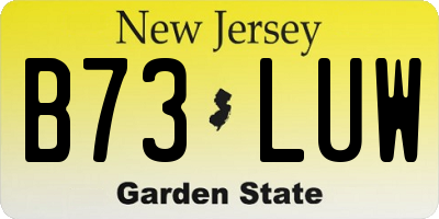 NJ license plate B73LUW