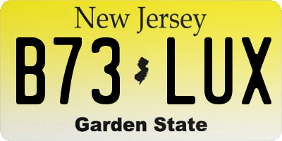 NJ license plate B73LUX