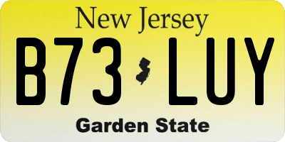 NJ license plate B73LUY