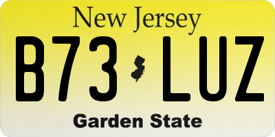 NJ license plate B73LUZ