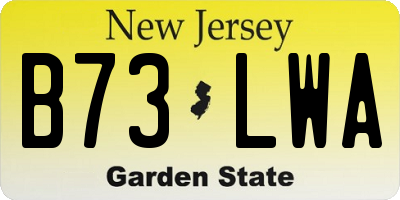 NJ license plate B73LWA