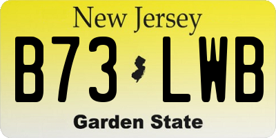 NJ license plate B73LWB