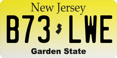 NJ license plate B73LWE