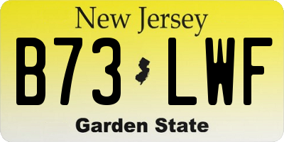 NJ license plate B73LWF