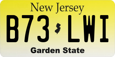NJ license plate B73LWI