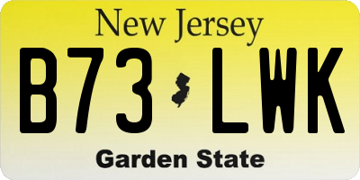 NJ license plate B73LWK