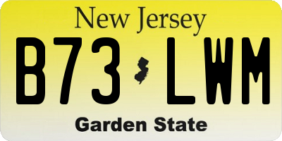 NJ license plate B73LWM