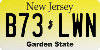 NJ license plate B73LWN