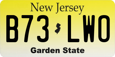 NJ license plate B73LWO