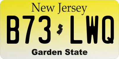 NJ license plate B73LWQ