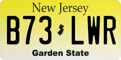 NJ license plate B73LWR