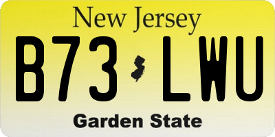 NJ license plate B73LWU