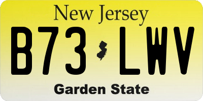 NJ license plate B73LWV
